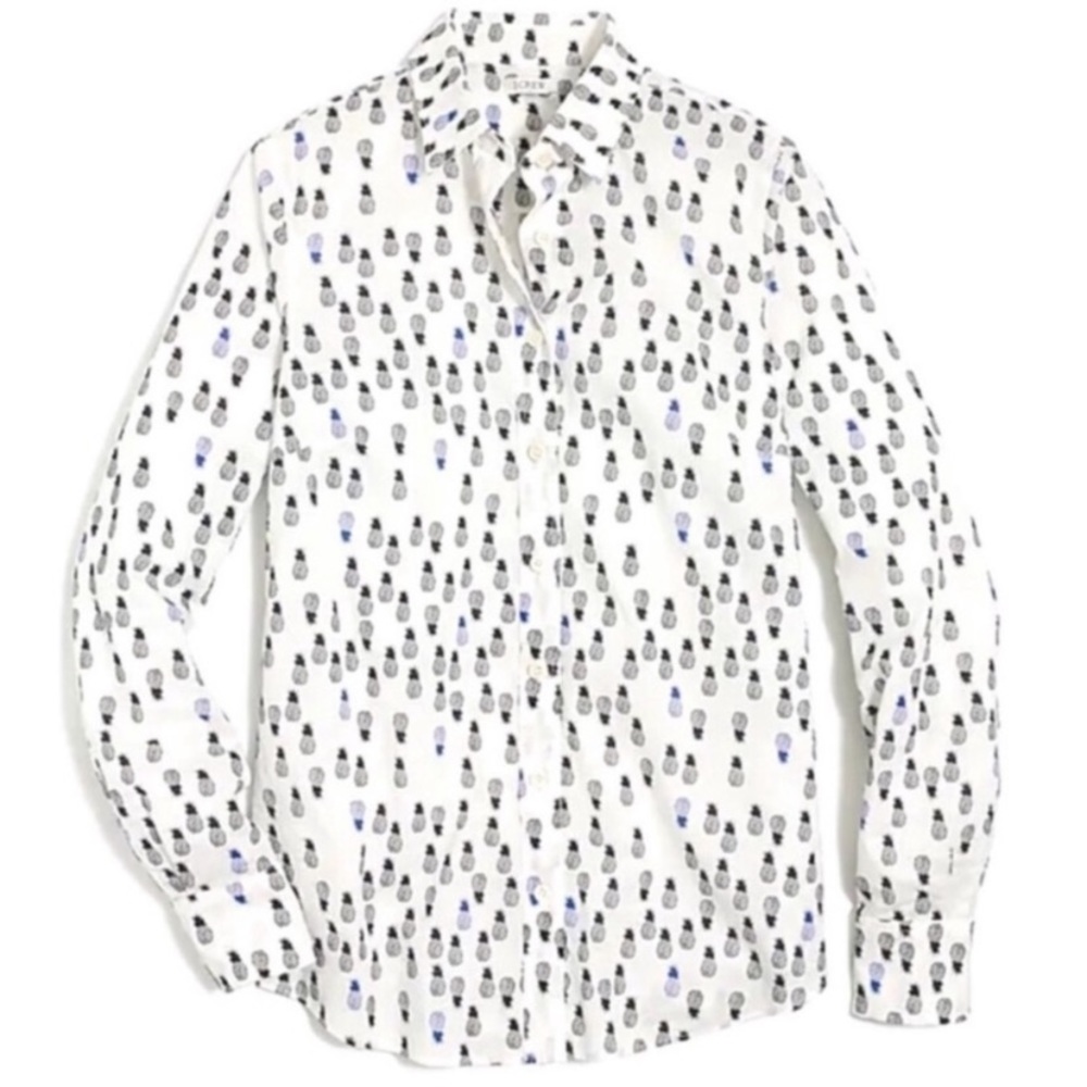 J. Crew Pineapple Print Button Down Shirt - image 1